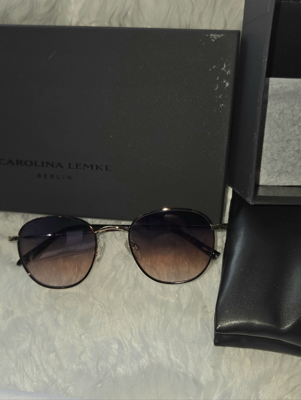 Carolina Lemke Berlin Unisex Veneto Gold Gradient Slim Metal Luxury Sunglasses